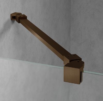 TAILORED T18 BRUSHED BRONZE WETROOM ARM CORNER SWIVEL BRACKETS (arm not included), 7131